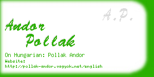 andor pollak business card